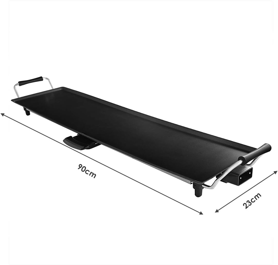 Електрическа скара-плоча 90 x 23 см, незалепваща каменна повърхност, 2000 W, с регулируем термостат и тава за събиране на мазнина. - Bild 3